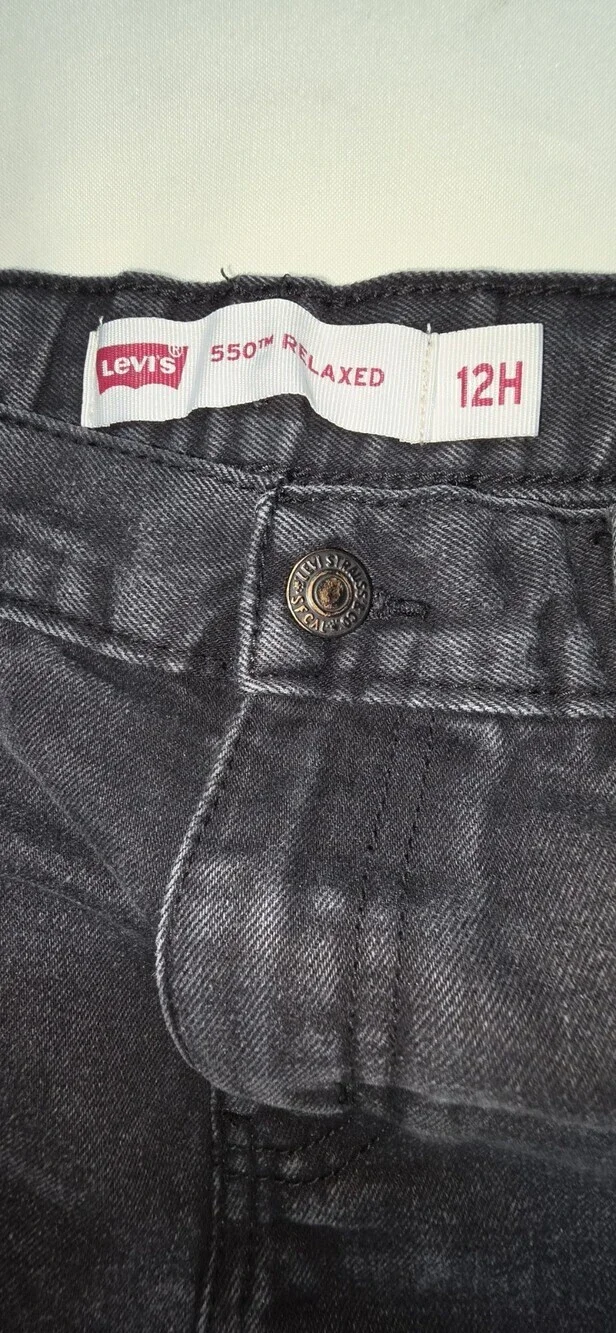 Levi's 500 Relaxed Fit Size 32x27 Jeans Black Denim Men's Red Tab Sku 171